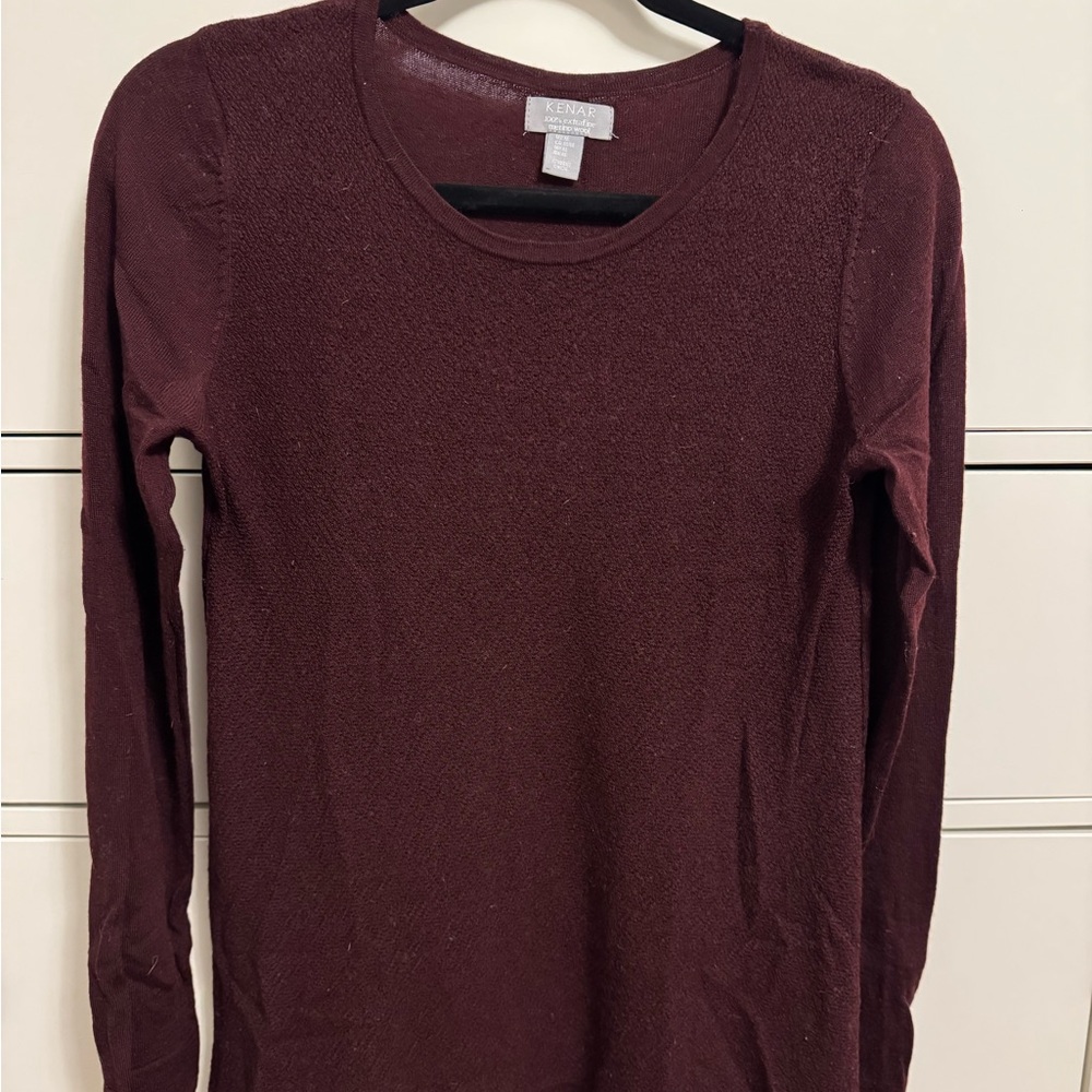 Kenar Deep Burgundy Long Sleeve Sweater